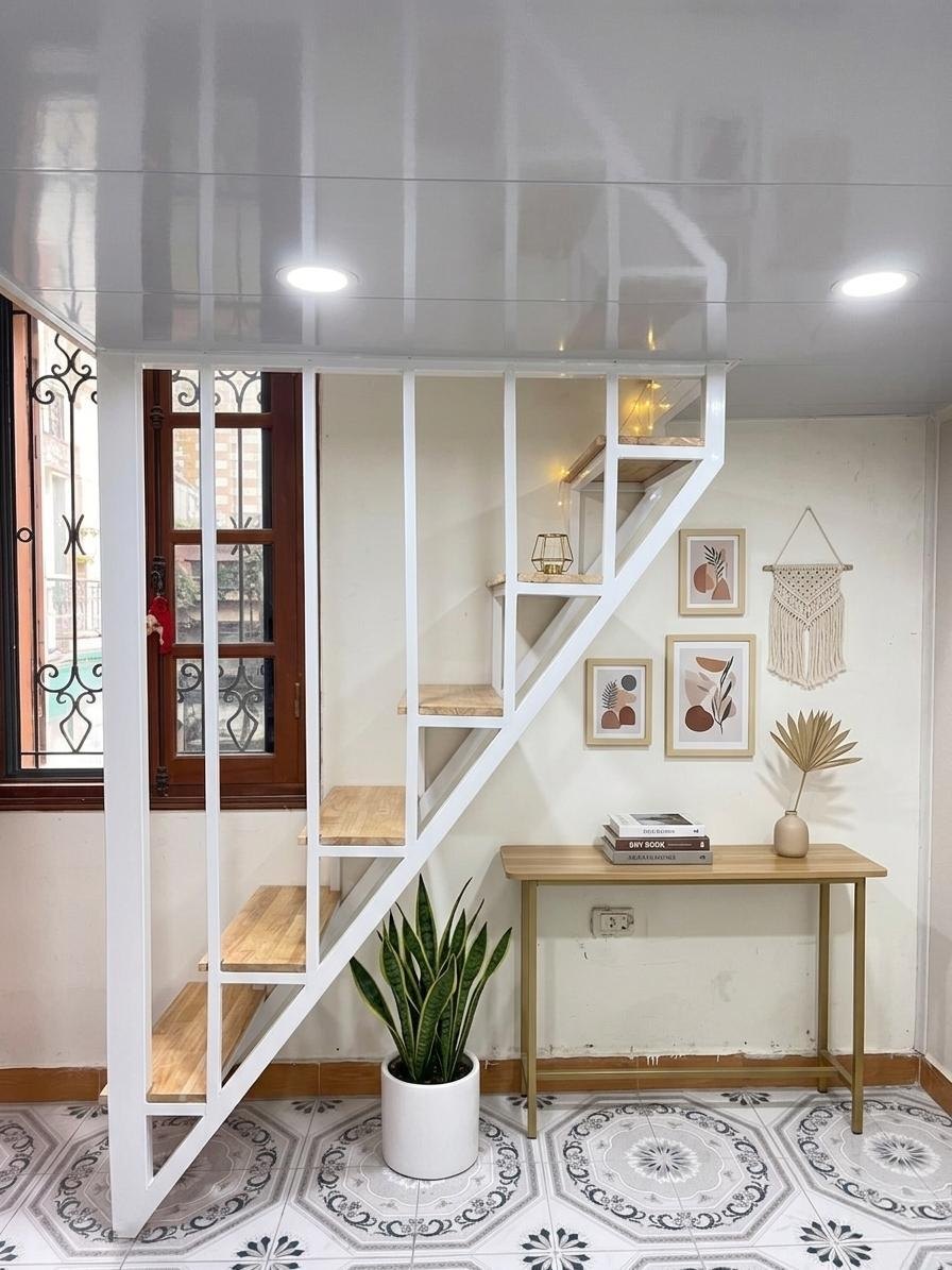Gác xép cầu thang bậc gỗ — góc nhìn bổ sung 4